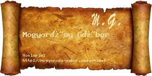 Mogyorósy Gábor névjegykártya